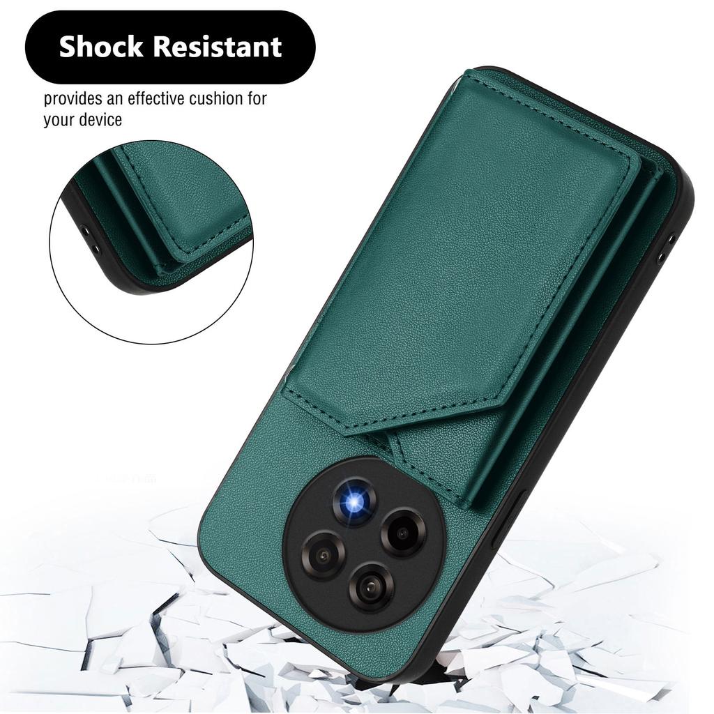For OnePlus Ace 5 5G/OnePlus Ace 5 Pro 5G/OnePlus 13R 5G Case Card Holder Kickstand Skin-Touch Phone Cover with Wrist Strap
