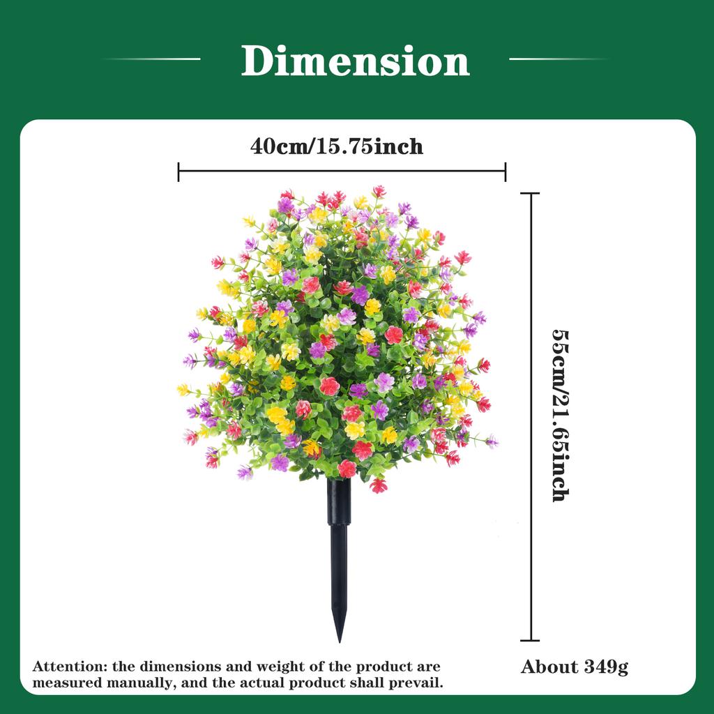 1/2PCS Artificial Colored Flowers with Spikes for Outdoor, UV Resistant Shrubs Plants, for Office Wedding Garden Yard DIY Decor