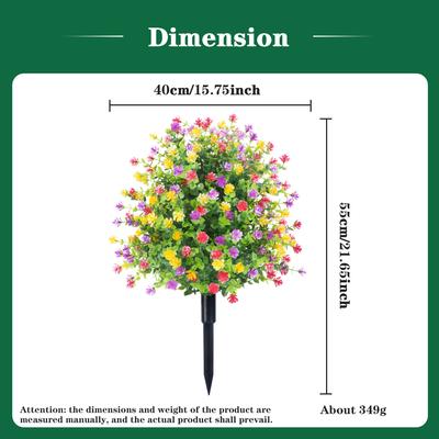 1/2PCS Artificial Colored Flowers with Spikes for Outdoor, UV Resistant Shrubs Plants, for Office Wedding Garden Yard DIY Decor