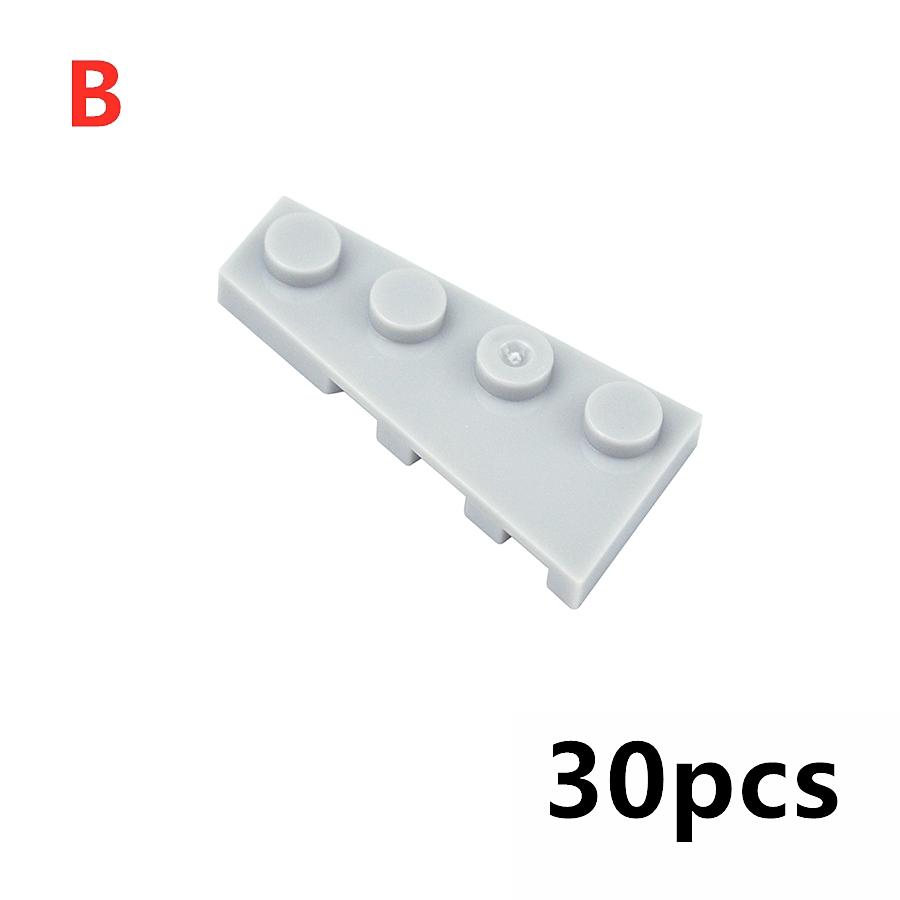 30Pcs MOC Wing Shape Wedge Plate 4 x 2 Left Right Building Blocks Puzzle Particle Bricks Toy Kid Gifts Compatible 41770 41769