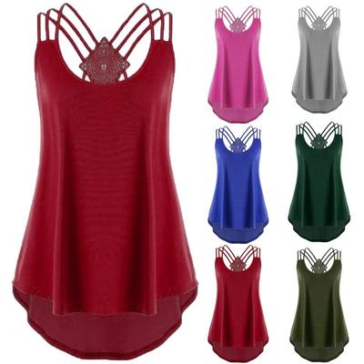 Bandaże damskie Kamizelka bez rękawów Top Wysoki niski stan bez rękawów Strappy Tank Tops