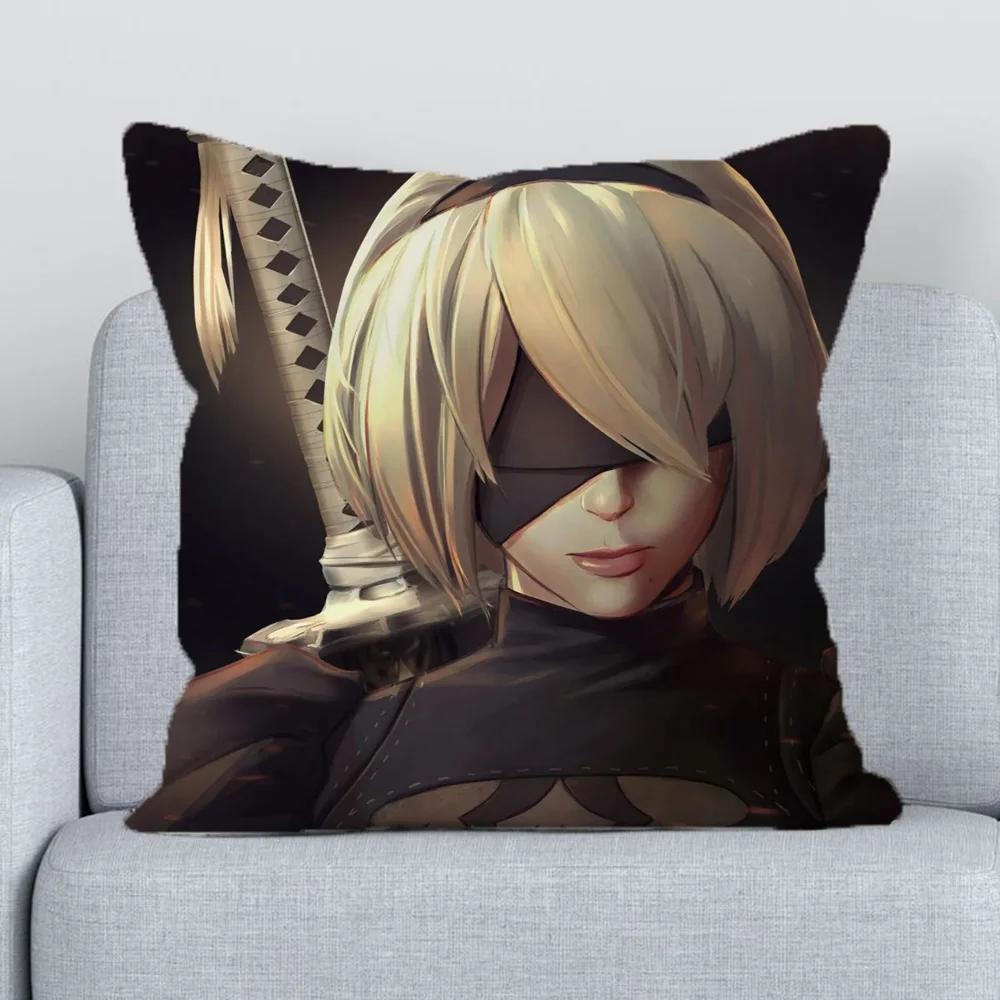 Nier Pillow Hugs Covers for Bed Pillows Cushion Cover 45x45 Short Plush Decorative Pillowcase Lounge Chairs Fall Decor Sofa Body