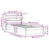 Bed Frame with Headboard Without Mattress White 75 x 190 cm