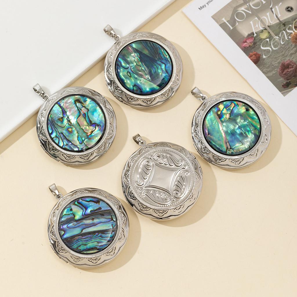 Copper Abalone Shell Pendant Necklace With Minimalist Design For Summer Jewelry Collection