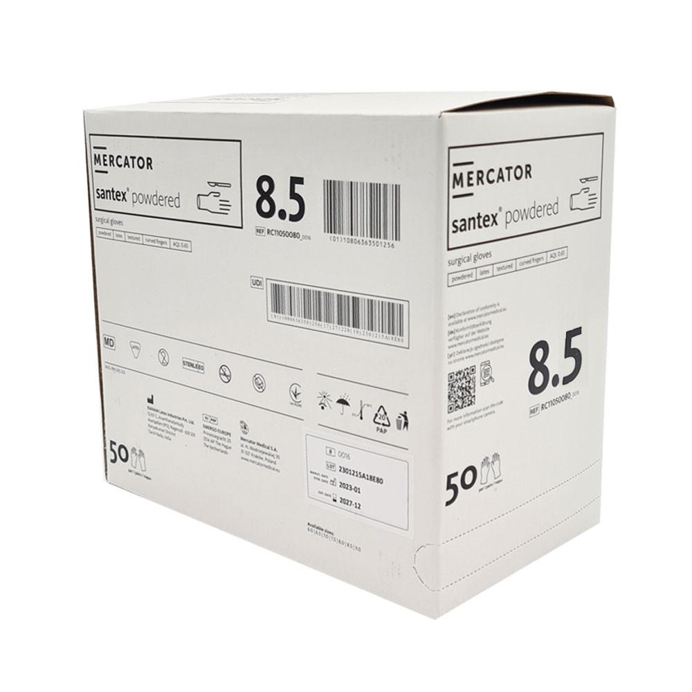 Mercator Santex Powdered Sterile Latex Surgical Gloves 8.5 50 Pairs