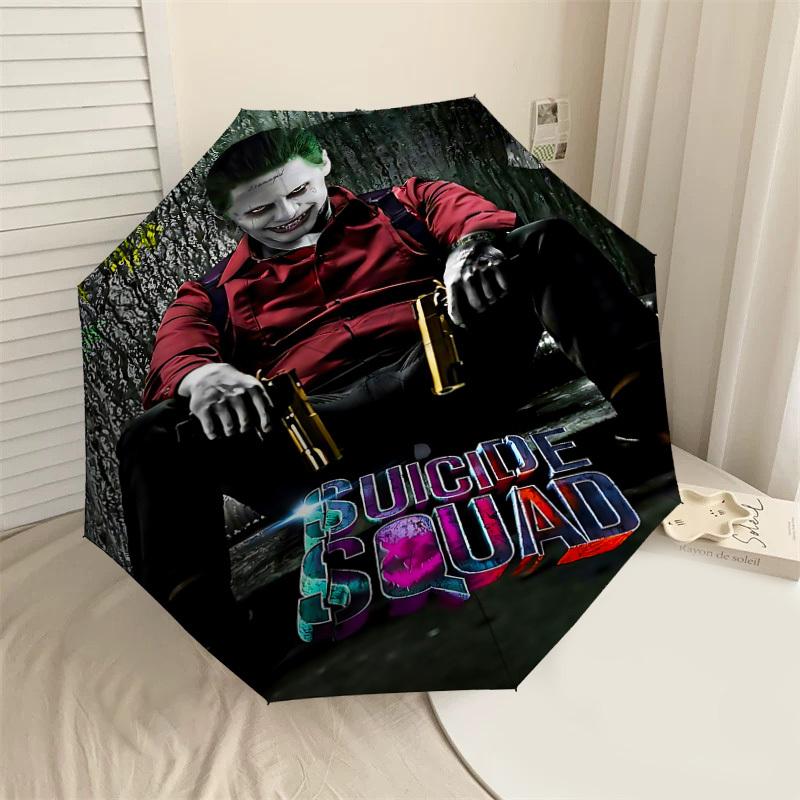

1PC Joker Suicide Squad Umbrella-8-Rib Reinforced, Automatic Open, Lightweight & Durable, Cute Fashion Accessory for Outdoor, D2636