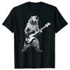 Bear Playing Bass Guitar T Shirts Graphic Cotton Streetwear Short Sleeve Birthday Gifts Summer Animal Playing Guitar T-shirt