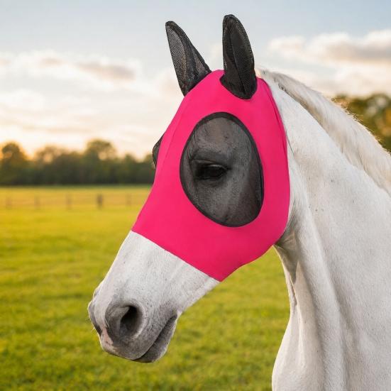 Horse Fly Mask, with Wide Eye Opening Space, Soft Lightweight Breathable Mesh Mask, for Insect And UV Protection