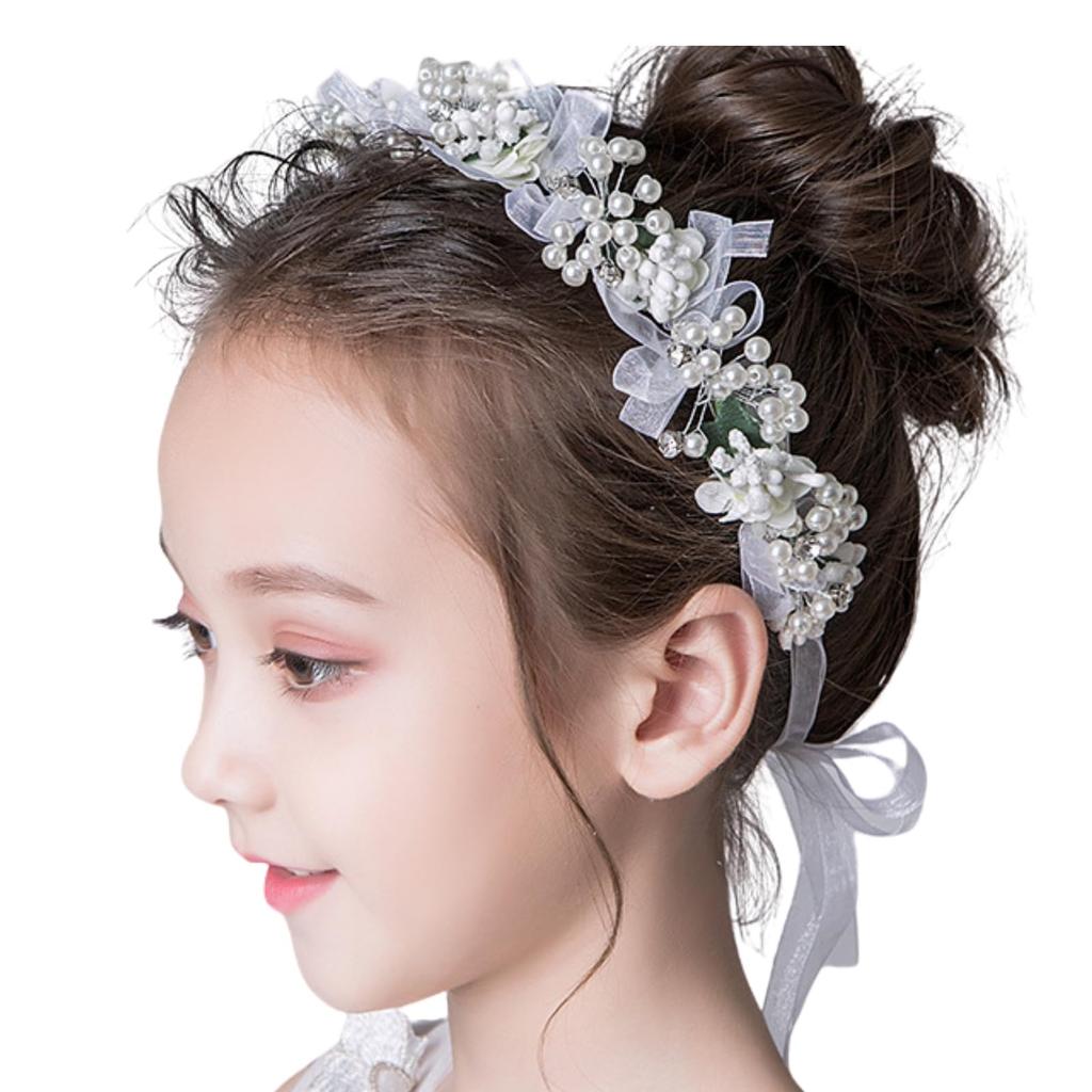 Hair Piano Head Handmade Hair Ornament Accessories, Recital, Dress, Girls, Children, Handmade, Arrangement, (D) (PHC12-W)