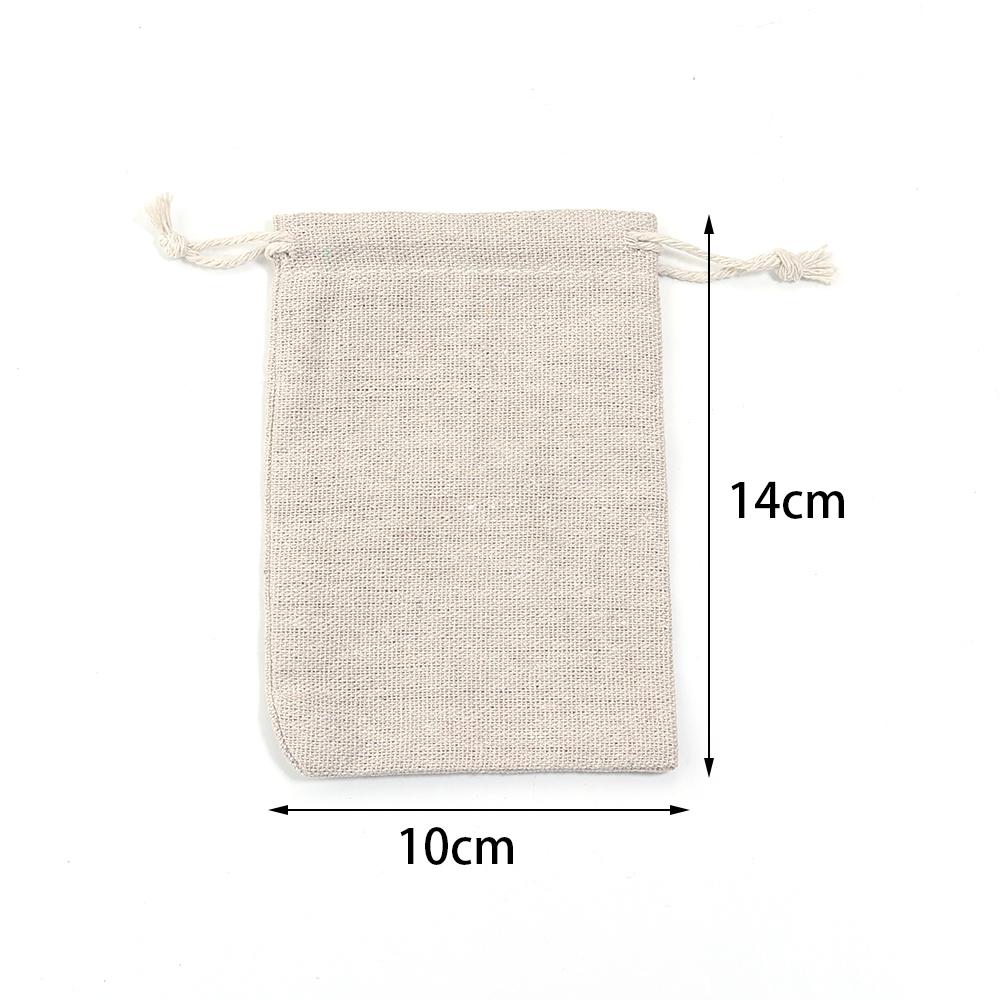 5-10pcs/lot Beige Linen Drawstring Bags Jewelry Gifts Candy Packaging Burlap Bag For DIY Beads Bracelet Necklace Storage Pouches