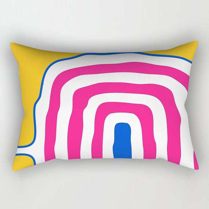 

Soft Waist Pillowcase Morandi Geometric Artistic Pattern Household Bedroom Bed Pillowcase Nordic-Style Decorative Pillowcase double sided printing:300mmx500mm