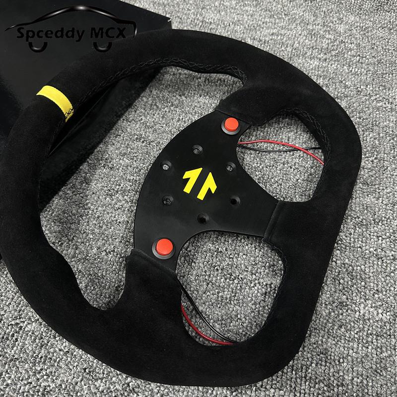 Type D 13inch 325mm Car Gaming Simulation Racing Steering Wheel Suede Leather Universal 6 Bolt 70mm Car Sports Steering Wheel