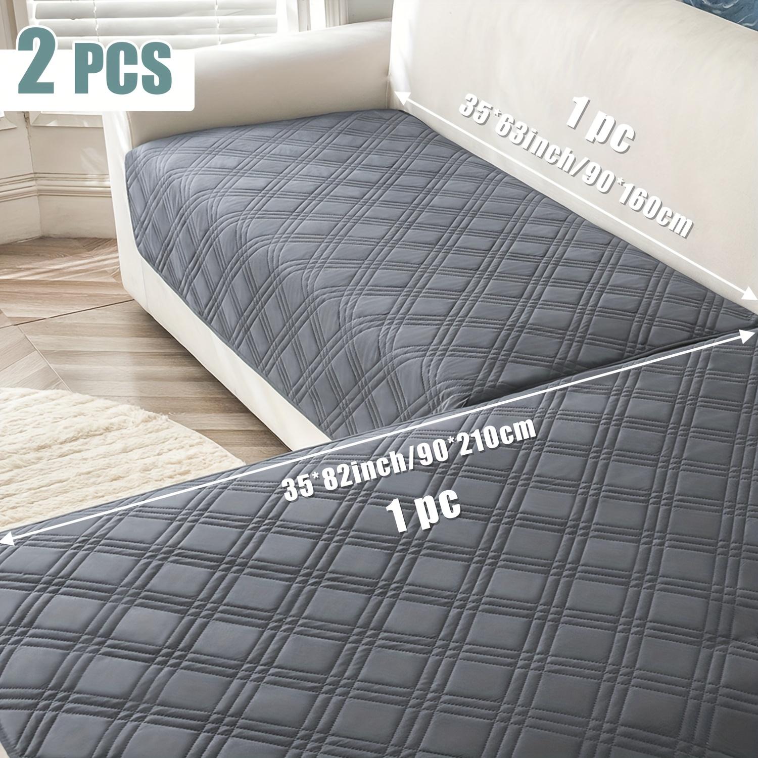 2pcs Modern Geometric L-Shaped Sofa Covers In Blue White -Pet-Friendly Couch Protectors with Quilted Design - Machine Washable Fits Sectional Sofas 2pc 2855₽