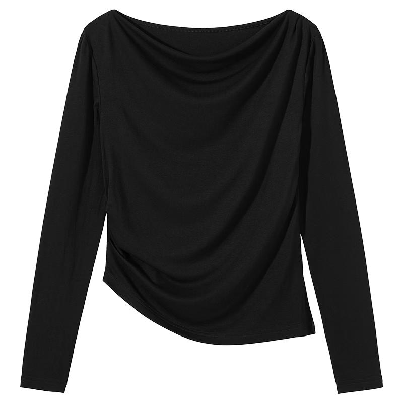 Hotwind Women's Spring 2026 Cowl Neck Long-Sleeve T-Shirt