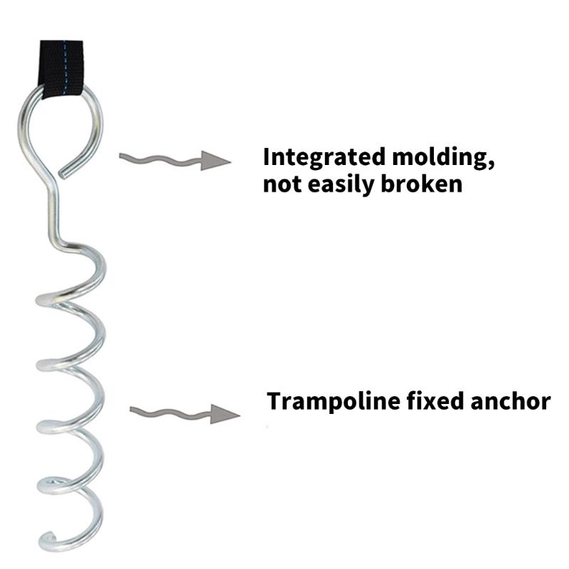 4Pcs Tent Stake Anchors Trampoline Ground Stake Tie Down Spirals Ground Anchors Stake With Strap For Trampolines Swings