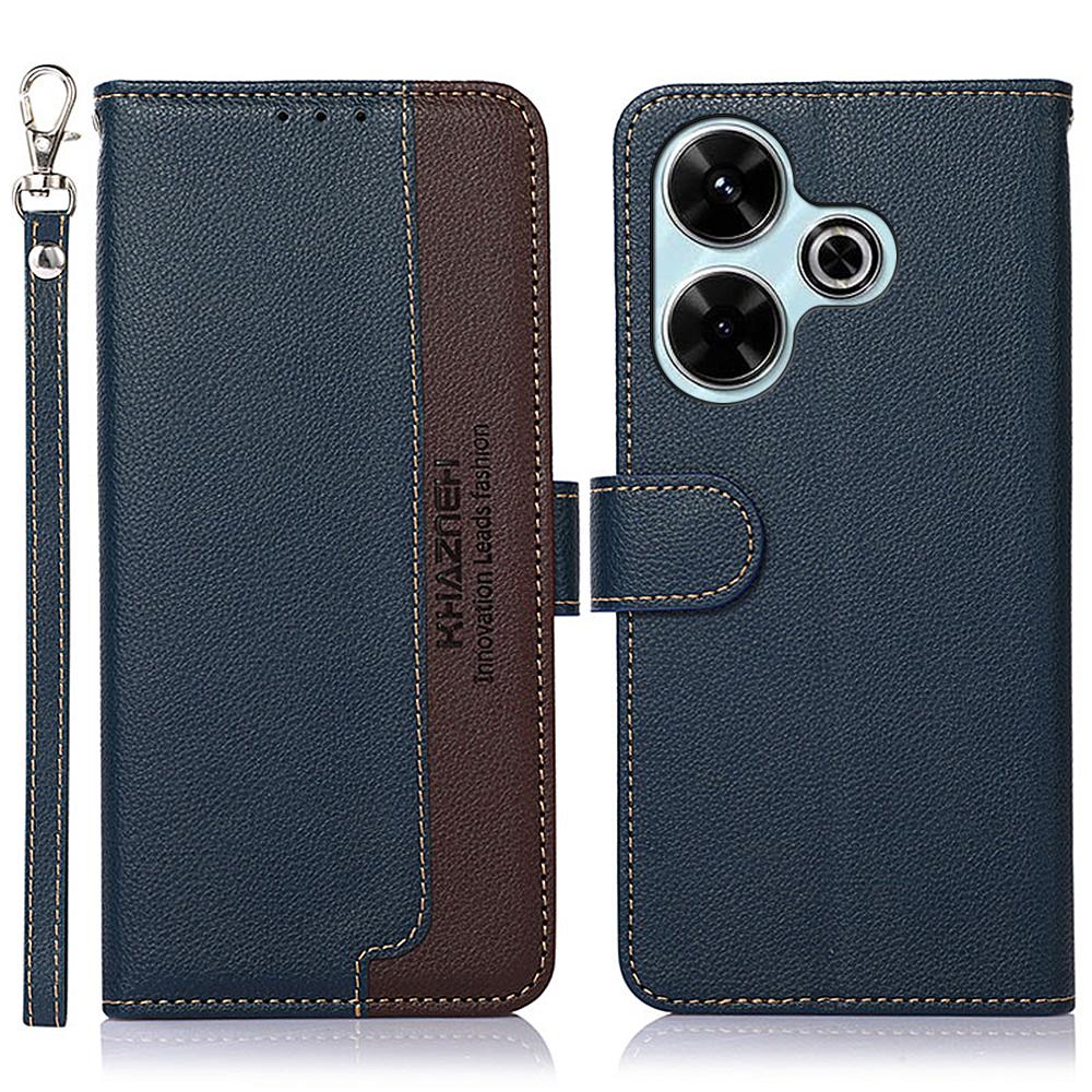 

For Xiaomi Redmi 13 5G/13 4G Case Leather Phone Cover RFID Blocking Blue