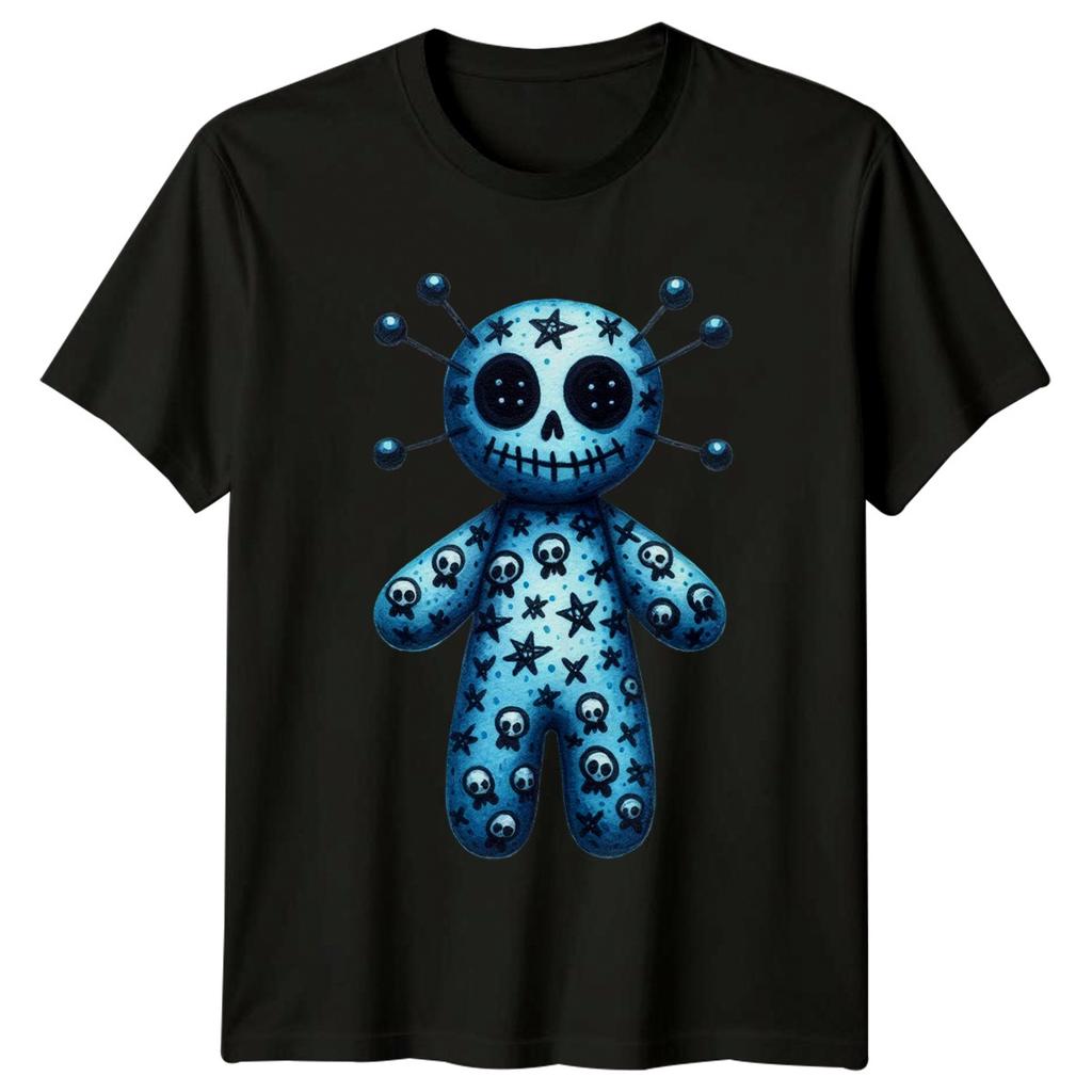 Vintage Gothic Skull Voodoo Doll T-Shirt Occult Alternative Dark Art Gift