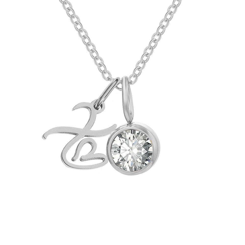 Elegant Stainless Steel Women s Necklace with 26 English Letters - European and American Fashion Pendant Jewelry