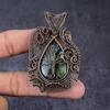 Labradorite Gemstone Handmade Copper Wire Wrap Tree Of Life Pendant 2.76" G4h55