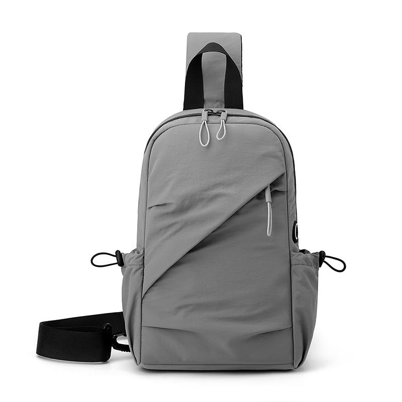 

Водонепроницаемая мужская нагрудная сумка для улицы, однотонная сумка через плечо, многофункциональная сумка-кроссбоди серый