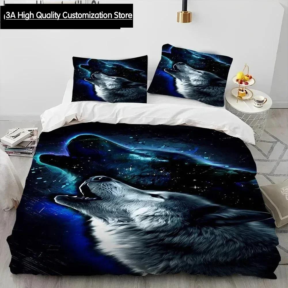 3D Print Tiger Leopard Wolf Animal Luxury Comforter Bedding SetDuvet Cover Bed Quilt Cover Pillowcase Queen Size Bedding Set