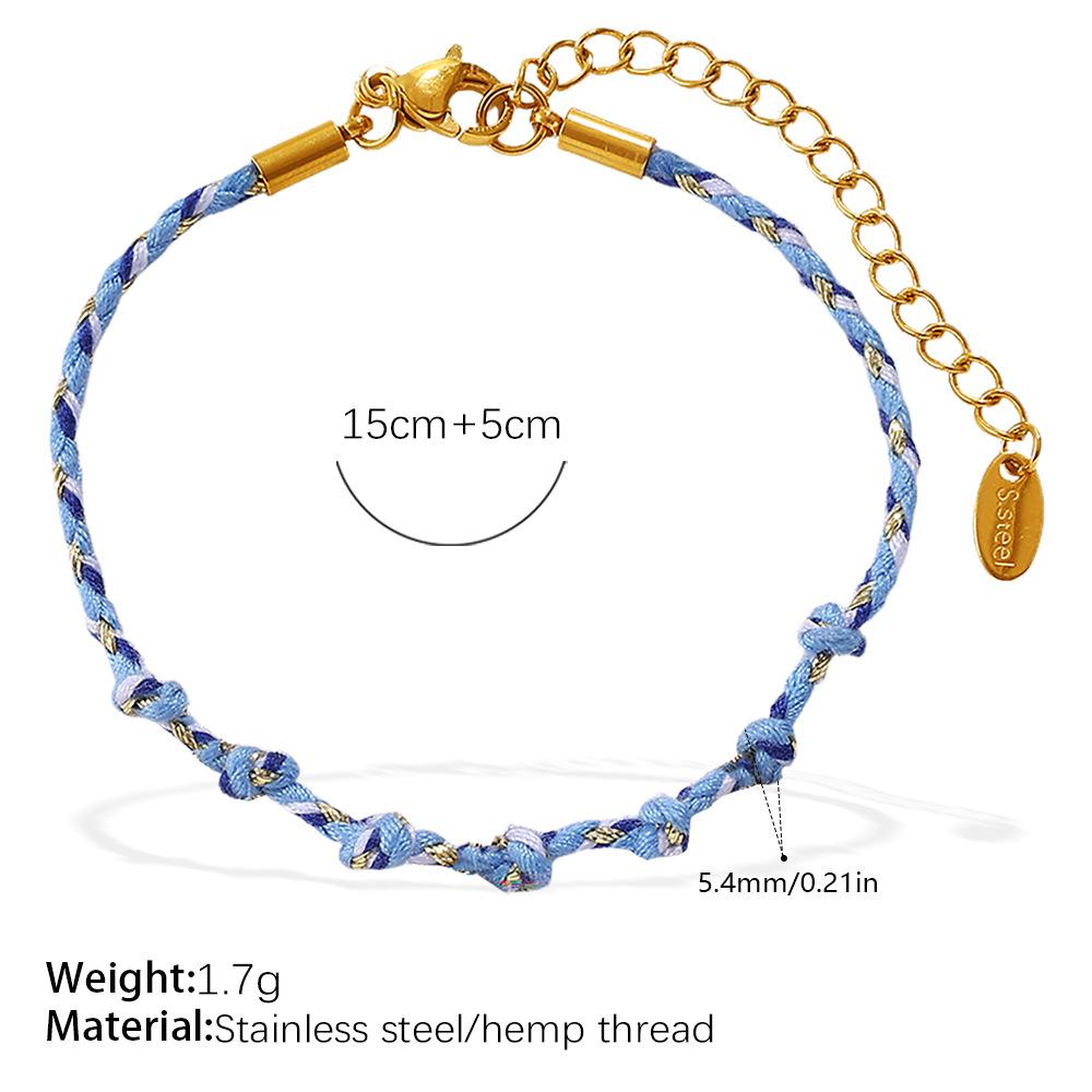 Blue Rope Woven Ocean Pendant Niche Starfish Dolphin Turtle Multi-Pendant Necklace Bracelet Set