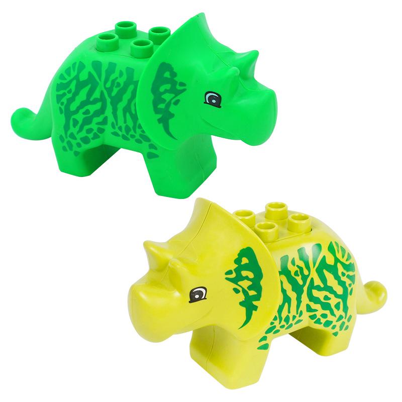 Large Dinosaur Building Blocks: Transforming T-Rex, Pterodactyl, Dilophosaurus & Velociraptor Scene Accessories Set