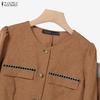 ZANZEA Women Long Sleeve Blouse and Long Skirts Casual Two Piece Suit Sets
