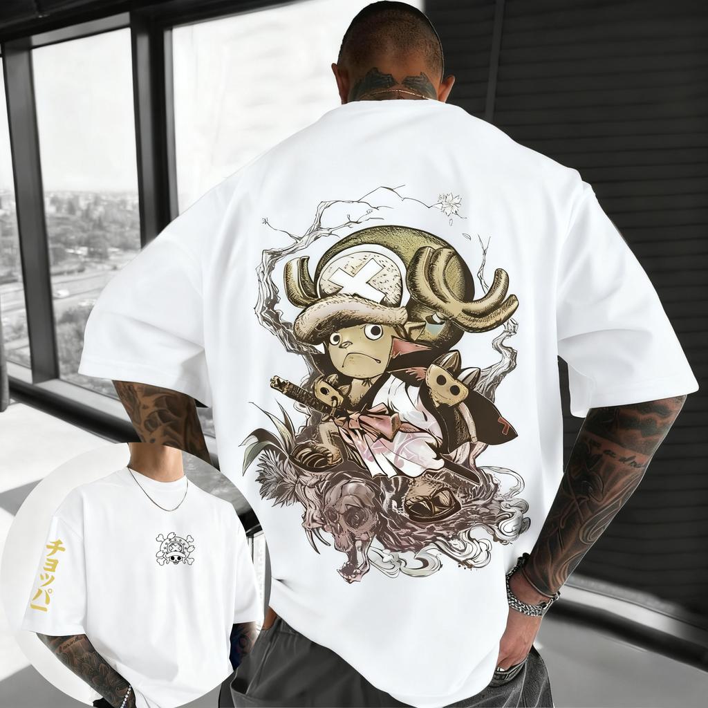 Bandai One Piece Luffy Zoro Printed Cotton Shortsleeved 2026 Summer Breathable Mens and Womens Loose Sporty Fashion Tshirt