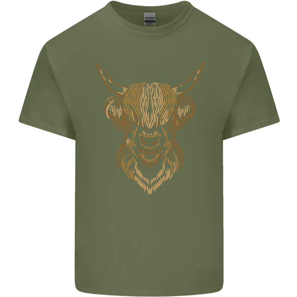 A Highland Cow Drawing Unisexs Light Cotton Tshirt