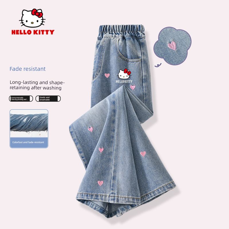 Hellokitty Girls' Pants Spring and Autumn 2026 New Spring Thin Long Pants for Girls Children's Spring Jeans