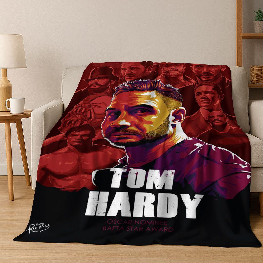3D Tom Hardy Art Actor Star Flannel Blanket,Cozy Soft Throw Blanket for Home Bedroom Bed Sofa Picnic Office Cover Kids Gift