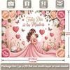 2D Pink Rose Mother's Day Backdrop, Latinx Mother's Day & Party Decoration