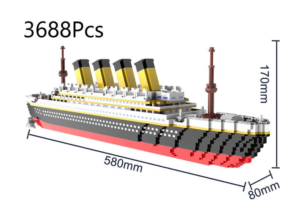 Kleine Deeltjes Bouwsteen Assemblage Speelgoed Titanic Reusachtige Jongen Meisje Puzzel Cruise Schip Baksteen Model Kit Bureau Verjaardagscadeau Kind