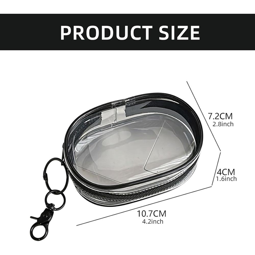 Clear Storage Box with Keychain – 1PCS Portable Small Organizer Bag for Headphones, Charging Cables, Jewelry & Accessories