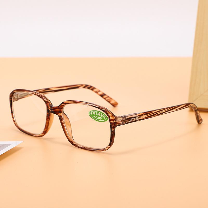 

Glass Eyeglass Lenses Reading Glasses with Spring Legs, Men s and Women s Reading Glasses Comfortable for Middle-aged People +300