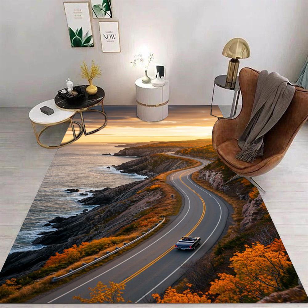Cartoon Mountain Peak Rug Non-Slip Washable Floor Mat for Living Room Kitchen Sofa Balcony Home Decor Carpet
