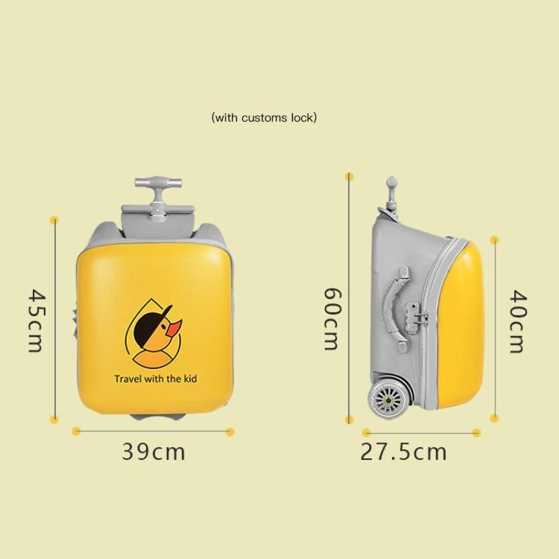 New 2024 Cartoon Baby Ride On Trolley Luggage Lazy Kids Trolley Case Box Scooter Suitcase Rolling Luggage Carry On Suitcase