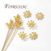 14K Gold Plated Blumenperlenkappen, Messingperlenkappen Für Armbänder Herstellung, DIY Schmuckzubehör, Kappen Für Perlen