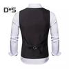 Men Suit Vest V-Neck Sleeveless Single-Breasted Suit Coat with Pockets Solid Color Slim Fit Formal Style Business Waistcoat