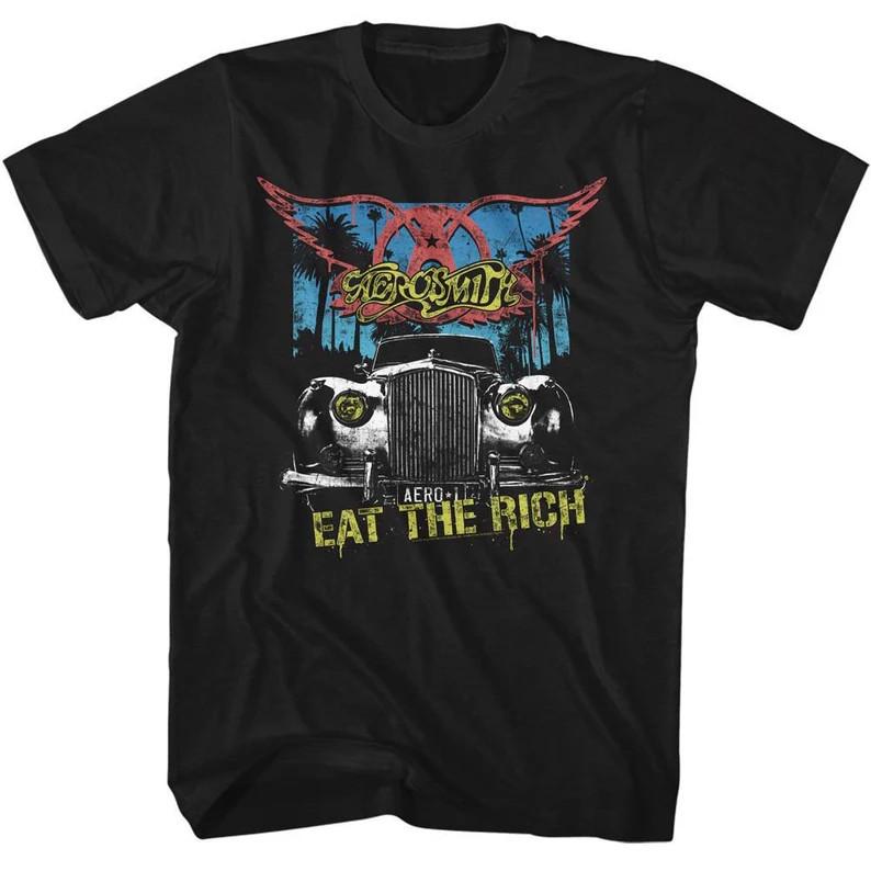 Aerosmith Eat The Rich Car Black T-Shirt S