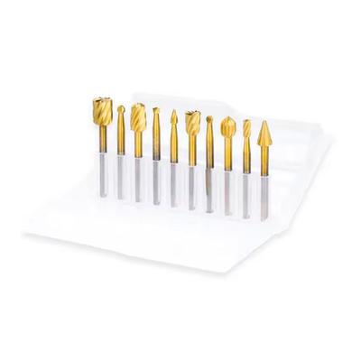 10pcs HSS Rotary Router Drill Bit Set Burr Tools Wood Cutting DIY Routing Carving Electric Grinding Head EngravingTool