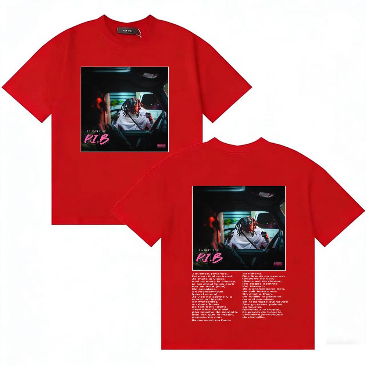 

Rapper La Rvfleuze Album PIB Fashion T Shirt Oversized Short Sleeve Tee Shirts Unisexs High Quality Fans Music Cotton Cozy Tshris S