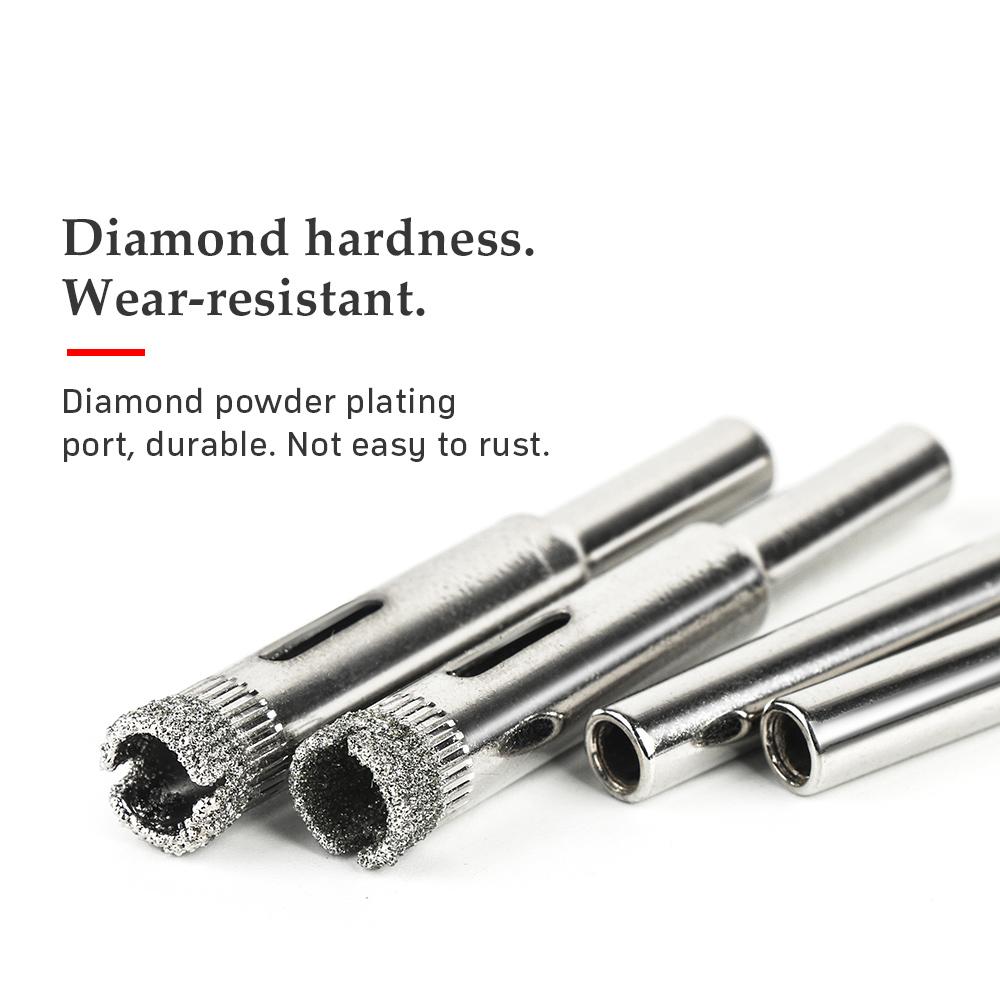 Diamond Coated Core Hole Saw Drill Bit Set 10Pcs For Tile Glass 3/4/5/6/8mm For Tile Ceramic Glass Dremel Accessories