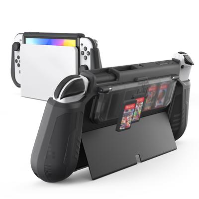 KIWIHOME Switch OLED pouzdro Switch OLED kryt Organické EL pouzdro Dokovací TPU rukojeť Zahrnuje herní kartu Průhledné ochranné pouzdro Materiál PC Ergonomický Plný