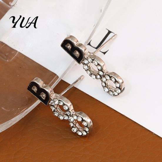 Fashionable Holiday Statement Jewelry 1 Pair Halloween BOO Earrings for Women, Sparkly Rhinestone Boo Lightweight Party Accessories Letter Stud