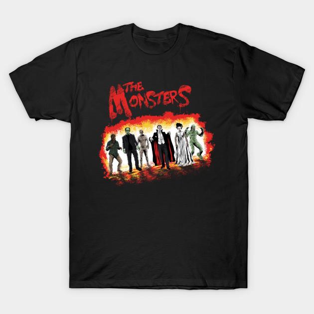 

Men Black Print T-shirt The Monsters No-Cut Transfer Paper Print Cotton Tshirt 2XL чорний