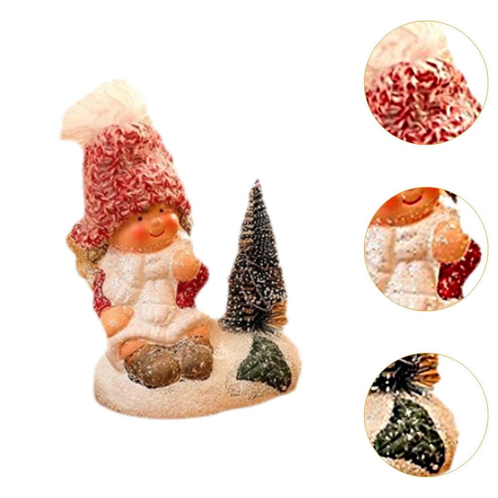 Christmas Girl Figurine Christmas Decorations for Holiday Birthday Tabletop