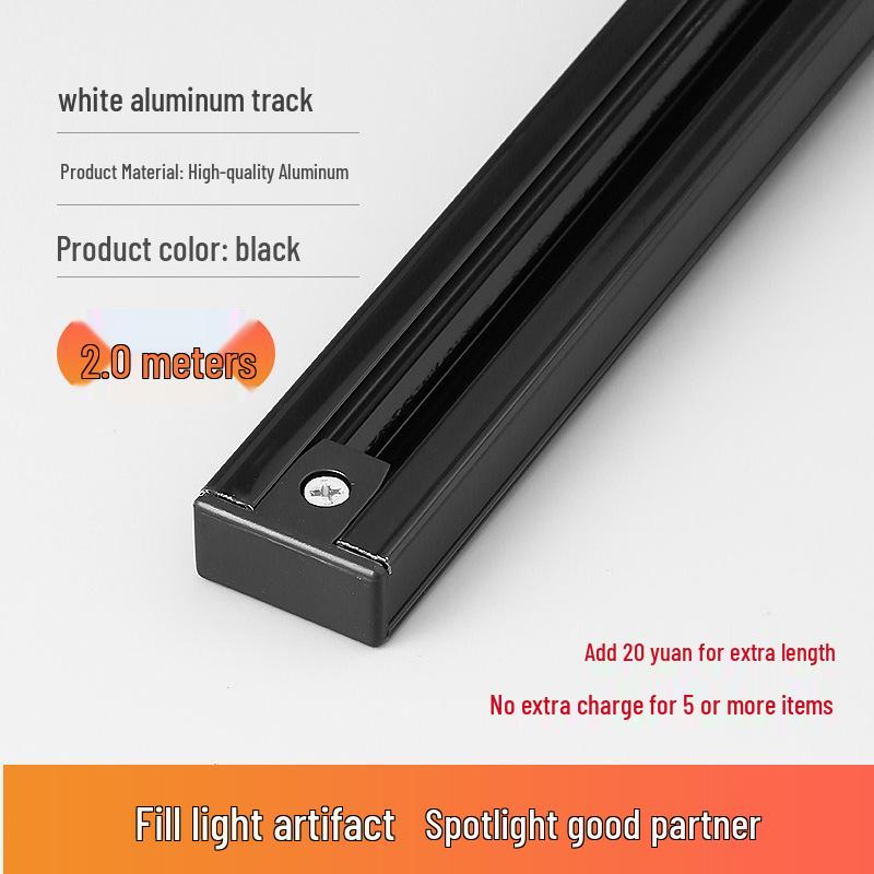 LED Spotlight Track Light Set with 1m & 0.5m Thickened Track and Connector Adapter