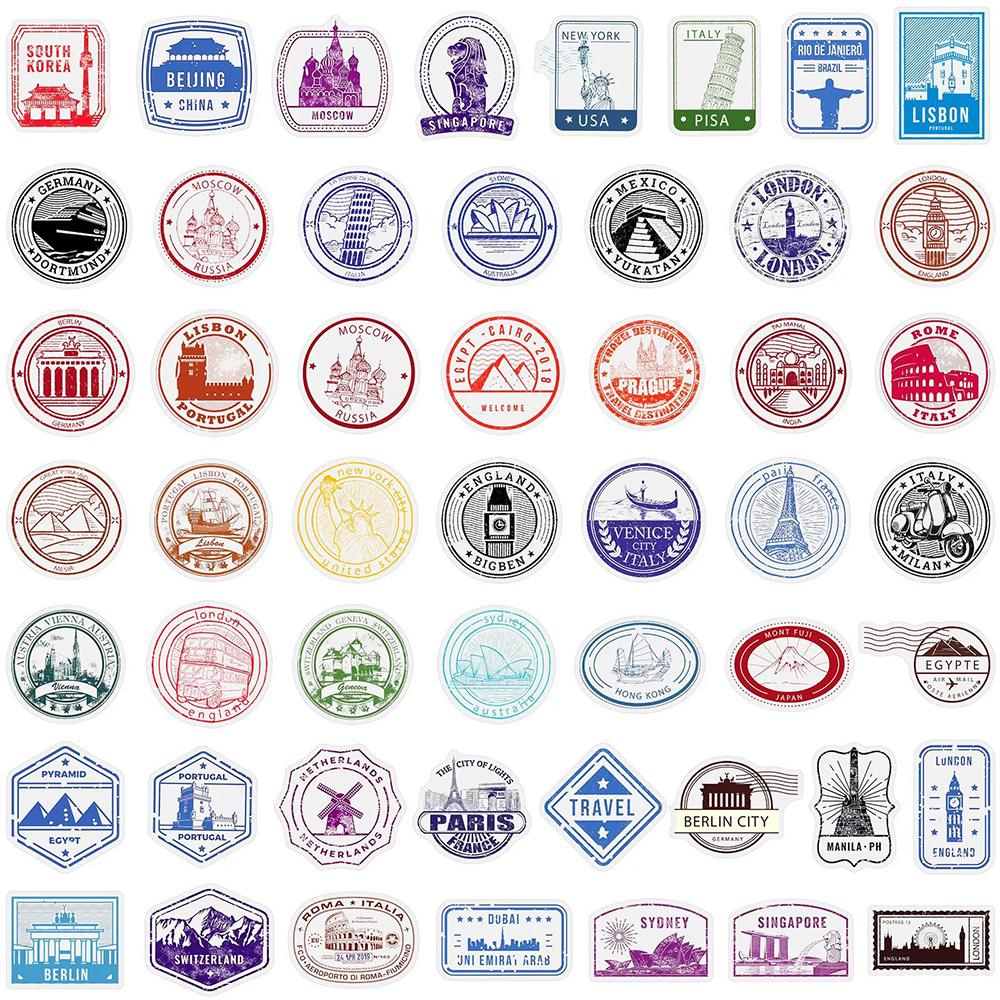 10/30/50 Stück Transparente Retro Stempel Graffiti Aufkleber Wasserdicht DIY Skateboard Koffer Notiz Vintage Dekoration Aufkleber Spielzeug